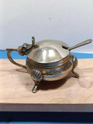 K231----GÜMÜŞ KAPLAMA PİRİNÇ BAHARAT-TUZLUK HAVYARLIK