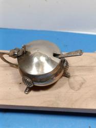 K231----GÜMÜŞ KAPLAMA PİRİNÇ BAHARAT-TUZLUK HAVYARLIK