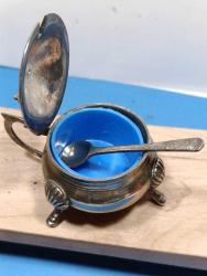 K231----GÜMÜŞ KAPLAMA PİRİNÇ BAHARAT-TUZLUK HAVYARLIK