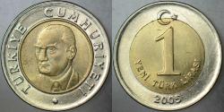 TÜRKİYE CUMHURİYETİ 1 YTL 2006 ÇİLALTI.