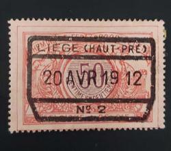 1906 Belçika Demiryolu Posta Paket Pulu - damgalı