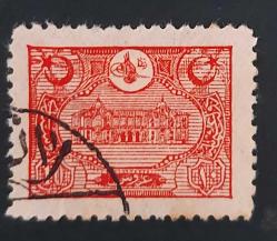 1913 Yeni Postane serisinden 10 kuruş damgalı valör