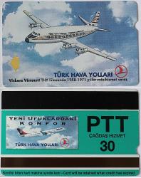 PTT Telefon Kartı Türk Hava Yoları Vickers Viscount  (30 Kontör )