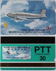 PTT Telefon Kartı Türk Hava Yoları  DC - 3  (30 Kontör )