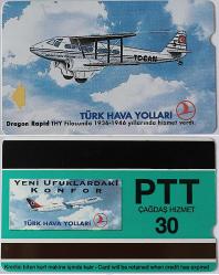 PTT Telefon Kartı Türk Hava Yoları  Dragon Rapid  (30 Kontör )