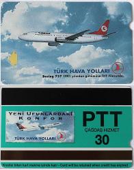 PTT Telefon Kartı Türk Hava Yoları  Boeing 737   (30 Kontör )