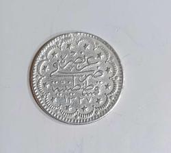 OSMANLI İMPARATORLUĞU PADİŞAH SULTAN MEHMET REŞAT HİCRİ 1327/8. SENE GÜMÜŞ 5 KURUŞ S ( AZ ÇIKAR ) ÇOK ÇOK TEMİZ KONDİSYONDA