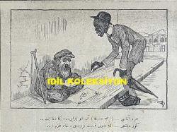 Osmanlıca Akbaba Mizah Dergisi-Gazetesi, Orijinal Dönem Basım, (Ottoman Magazine-Newspaper) - 19 Mart 1928 - Sayı: 550 - Karikatürist Ramiz Gökçe'nin Veremle Savaşa Dair Çalışması: Gazetelerden: Her Gün Aramızdan Birçok Canlar Alıp Götüren Vereme Karşı Bir Mücadele Cemiyeti Teşekkül Etti... 