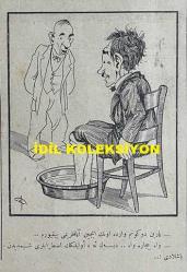 Osmanlıca Akbaba Mizah Dergisi-Gazetesi, Orijinal Dönem Basım, (Ottoman Magazine-Newspaper) - 19 Mart 1928 - Sayı: 550 - Karikatürist Ramiz Gökçe'nin Veremle Savaşa Dair Çalışması: Gazetelerden: Her Gün Aramızdan Birçok Canlar Alıp Götüren Vereme Karşı Bir Mücadele Cemiyeti Teşekkül Etti... 