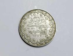 OSMANLI İMPARATORLUĞU PADİŞAH SULTAN MEHMET REŞAT HİCRİ 1327/8. SENE GÜMÜŞ 20 KURUŞ S ( AZ ÇIKAR ) ÇİL KONDİSYONDA