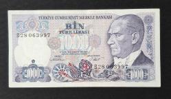 7. Emisyon 1000 Lira B28 ÇA/ÇİL KAĞIT PARA
