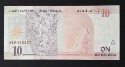 8. Emisyon 10 YTL A49 ÇA/ÇİL KAĞIT PARA