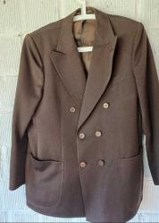 Vintage Kruvaze Erkek Ceket,Yün Karışımlı,MeisterKlasse Avrupa