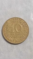 1984  FRANSA  10  CENTIMES