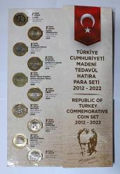 2012-2022 TÜRKİYE CUMHURİYETİ MADENİ TEDAVÜL HATIRA PARA SETİ