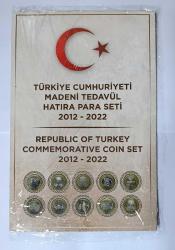 2012-2022 TÜRKİYE CUMHURİYETİ MADENİ TEDAVÜL HATIRA PARA SETİ
