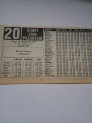 20 Şubat 2006-Orijinal Takvim Yaprağı-Doğum Günü-Söz,Nişan,Nikâh,Düğün ve Önemli Günler Hediyesi-ERAŞ Hizmet Takvimi-Ayet-Hadis(Birinci Cemre (Havaya))-Cemreler-Kalınbağırsak İltihabı-Çocuğunuza İsim:Tacettin,Tansu