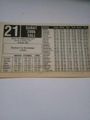 21 Şubat 2006-Orijinal Takvim Yaprağı-Doğum Günü-Söz,Nişan,Nikâh,Düğün ve Önemli Günler Hediyesi-ERAŞ Hizmet Takvimi-Ayet-Hadis(Bayburt'un Kurtuluşu (1918))-Arılar-Çocuğunuza İsim:Ünal,Ünsel