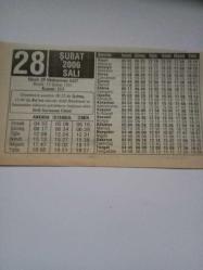 28 Şubat 2006-Orijinal Takvim Yaprağı-Doğum Günü-Söz,Nişan,Nikâh,Düğün ve Önemli Günler Hediyesi-ERAŞ Hizmet Takvimi-Ayet-Hadis(Sivil Savunma Günü)-Safer Hilali-Sivil Savunma-Vecizeler-Çocuğunuza İsim:Ufuk,Ülkü