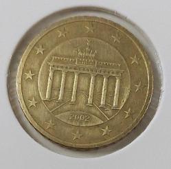 ALMANYA 2002-D 50 EURO CENT ORİJİNAL MADENİ PARASI 1LLL2R NADİRDİR