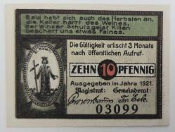Almanya, 10 Pfennig (Notgeld) 1921. Langewiesen Şehri - Darphane İşareti Olmadan. (Çil)