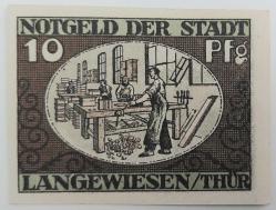 Almanya, 10 Pfennig (Notgeld) 1921. Langewiesen Şehri - Darphane İşareti Olmadan. (Çil)