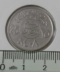 SUUDİ ARABİSTAN 1988 (1408) 25 HALALA ORİJİNAL MADENİ PARASI QQQ2R1 NADİRDİR