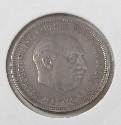 İSPANYA 1957 5 PESETAS ORİJİNAL MADENİ PARASI TT2NN3 NADİRDİR