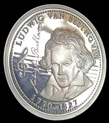 Almanya Beethoven Hatıra Madalya Gümüş kaplama Proof 16.5g 35mm