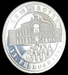 Doğu Almanya 1990 yılı Almanya'nın 40 yıl anısına Opera binası Gümüş kaplama madalyon 17.50g 35mm