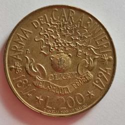 İTALYA 1994   200 LİRE  HATIRA 180. Yıldönümü - Carabinieri