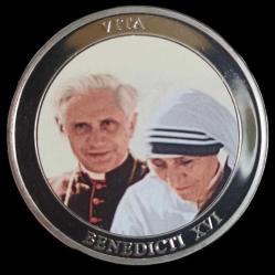 LOT.20 » Vatikan Vıta Benedıctı XVI Rahibe Teresa Hatıra Gümüş kaplama 40mm