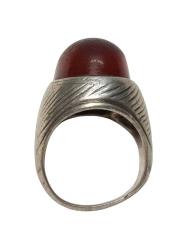 OSMANLI DÖNEMİ TEKKE İŞİ AKİK TAŞLI GÜMÜŞ YÜZÜK