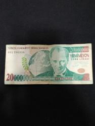 7 EMİSYON DEĞERLİ A SERİSİ ÇÇT KONDİSYONDA 20000000 LİRA