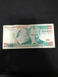 7 EMİSYON DEĞERLİ A SERİSİ SERİ SONU A90 ÇÇT KONDİSYONDA 20000000 LİRA