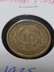ALMAN İMPARATORLUĞU REICH DÖNEM 1925 BRONZ 10 FENNIG
