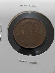 1934 YILI ALMAN İMPARATORLUĞU REICH DÖNEM ÇİL KONDİSYONDA 1 FENNIG