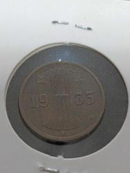 1935 YILI ALMAN İMPARATORLUĞU REICH DÖNEM ÇİL KONDİSYONDA 1 FENNIG