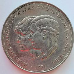 İNGİLTERE  1981   25 PENCE  HATIRA Prens Charles ve Lady Diana'nın düğünü    38,61 MM   28,28 GRAM
