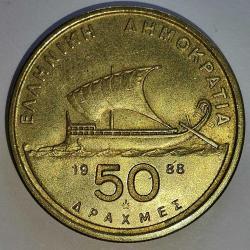 YUNANİSTAN  1988  50 DRAHMİ