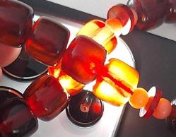 OSMANLI DÖNEMİ MÜCEVHER KUTUSUNDAN YAPILMA KIRMIZI MUHTEŞEM SIKMA KEHRİBAR TESPİH RRR1A1R ÇOK NADİR