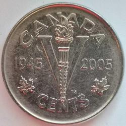 KANADA  2005    5 CENT  HATIRA II. Dünya Savaşı'nın 60. Yıldönümü