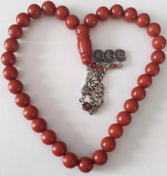 OSMANLI DÖNEMİ OBJEDEN YAPILMA IŞIKTA KAHVERENGİ MUHTEŞEM SIKMA KEHRİBAR TESPİH GÜMÜŞ PÜSKÜLLÜ 1BBB1R1R ÇOK NADİR