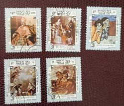 LOT.15 » Laos Tablolar temalı damgalı pullar