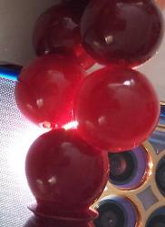 OSMANLI DÖNEMİ OBJEDEN YAPILMA KIRMIZI MUHTEŞEM SIKMA KEHRİBAR TESPİH GÜMÜŞ PÜSKÜLLÜ 2CCC1RR ÇOK NADİR