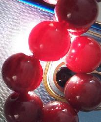 OSMANLI DÖNEMİ OBJEDEN YAPILMA KIRMIZI MUHTEŞEM SIKMA KEHRİBAR TESPİH GÜMÜŞ PÜSKÜLLÜ 2CCC1RR ÇOK NADİR