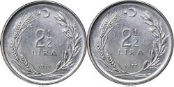Türkiye Cumhuriyeti 1977 2.5 Lira Ters Düz Takım Çil  (8238)