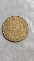 LOT.13 » 1981  FRANSA  20  CENTIMES
