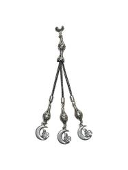 TUĞRA VE HİLAL DESENLİ GÜMÜŞ TESPİH PÜSKÜLÜ