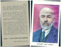 1970-80'ler Türk Ünlülerinden Mehmet Akif ERSOY Portreli Eğitici Kart